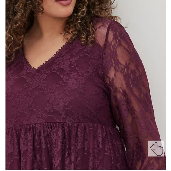 BABYDOLL LACE V-NECK TOP Size 3 - Picture 2 of 7